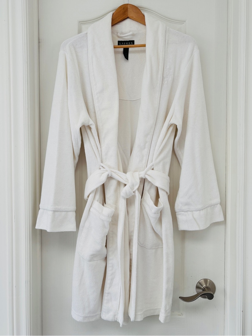 Lauren Ralph Lauren White Terry Cloth Bath Robe